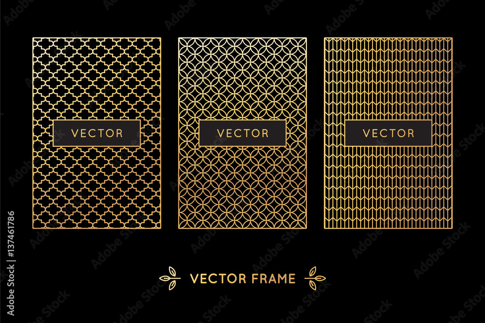 Poster vector set of design elements, labels and frames