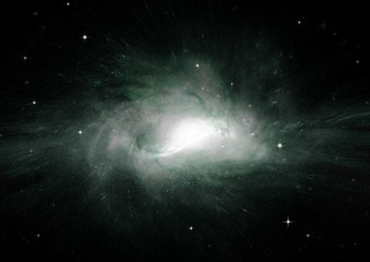 Stars, dust and gas nebula in a far galaxy