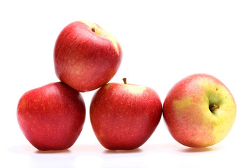 red apple fruit isolated on white