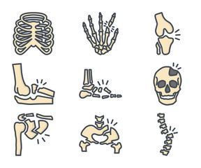 Broken Bones Human skeleton Colored Icon