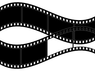 Photographic film on a white background