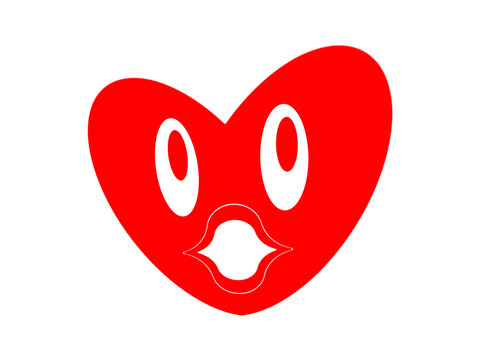 Symbol of the heart on the white background