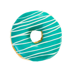 Donut turquoise color with white stripes