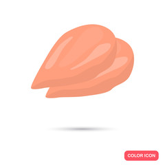 Realistic chicken fillet color flat icon. For web and mobile design
