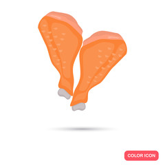 Realistic chicken legs color flat icon. For web and mobile design