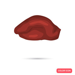 Realistic animal liver color flat icon. For web and mobile design