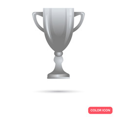 Silver trophy cup icon for web and mobile design