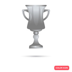 Silver trophy cup icon for web and mobile design