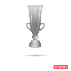 Silver trophy cup icon for web and mobile design