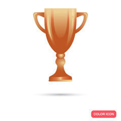 Bronze trophy cup icon for web and mobile design
