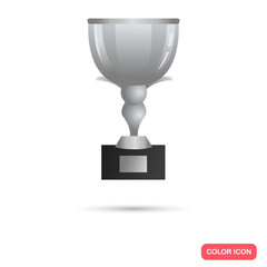 Silver trophy cup icon for web and mobile design
