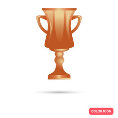 Bronze trophy cup icon for web and mobile design