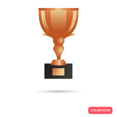 Bronze trophy cup icon for web and mobile design