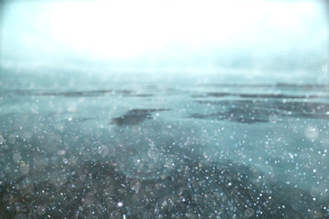 Obraz premium Winter background blurred snow field landscape