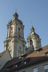 Fototapeta na wymiar Türme der Kathedrale in St. Gallen, Schweiz