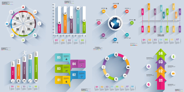 Infographic elements data visualization vector