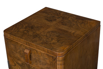 The Top of a Vintage Wooden Bedside Nightstand