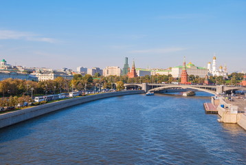 Fototapeta na wymiar Moscow. View of the embankment of the Moskva River and the Kremlin