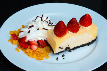 Strawberry Cheesecake Cream and chocolate sprinkles.