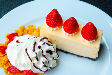 Strawberry Cheesecake Cream and chocolate sprinkles.