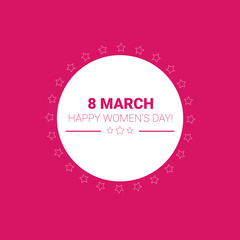 8 March International Women Day Greeting Card Flat Vector Illustration