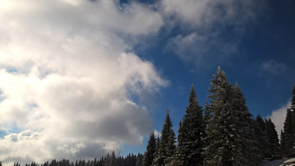 Fototapeta na wymiar Sky, cloudy, sunrays in nature. Slovakia