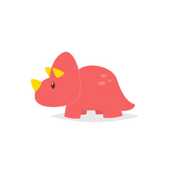 Cute dinosaur triceratops cartoon vector © FARBAI