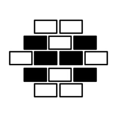 bricks wall construction icon vector illustration design