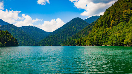 Ritsa lake, Abkhazia. beautiful landscape