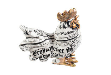 cock on a white background, the Chinese auspicious symbol