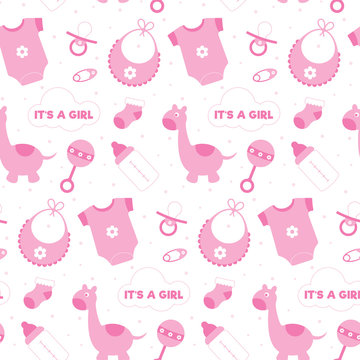 Baby Girl Seamless Background