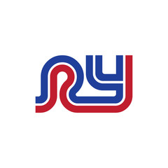 Initial Letter RY Linked Design Logo