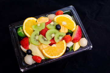 asia fresh fruits in plastic container/diss
