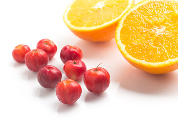 Brazilian Acerola Cherry and Orange Fruit