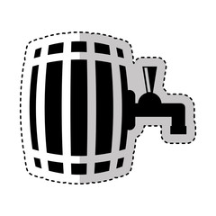 Fototapeta na wymiar beer barrel silhouette isolated icon vector illustration design