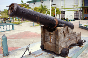 Old cannon in Iquitos, Peru