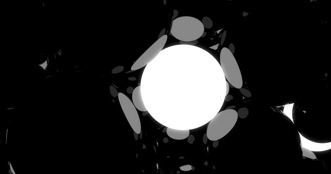 Glowing Spheres in darkness loop