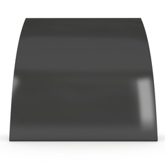 Black paper tent card. 3d render illustration isolated. Table card mock up on white background.