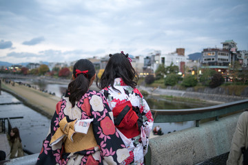Gion shijo bridge at Higashiyama,Kyoto,tourism of japan