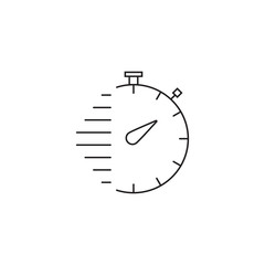 stopwatch line icon, outline vector sign, linear pictogram isolated on white. logo illustration