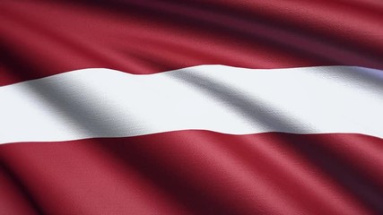 Latvia Flag 4K. Realistic Looping Animation With Highly Detailed Fabric