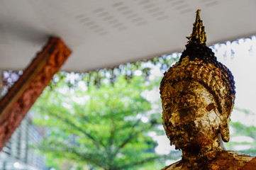 Face of Buddha statue image used as amulets of Buddhism religion