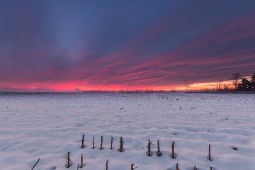 Cold Sunset in Po Valley - Italy