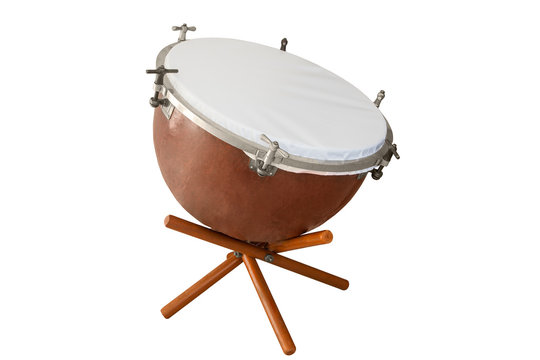 classical music percussion instrument kettle drums isolated on white background