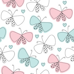 seamless butterfly pattern vector illustration - 137481156