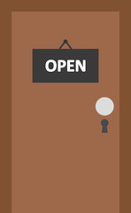 Door with open sign