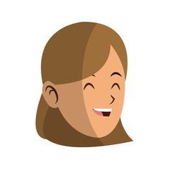 happy woman cartoon icon over white background. colorful design. vector illustration