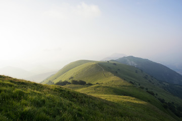 Fototapeta premium Beautiful mountain landscape at sunset on a summer day.