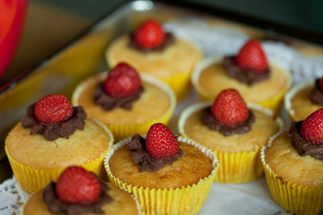 plenty of homemade, tasty strawberry cakes