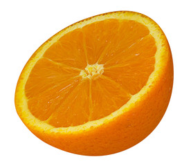 Orange slice isolated on white background, clipping path included